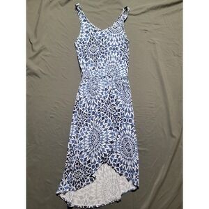 Gap Womens Blue White Mandala High Low Wrap Dress Sleeveless XS Geometric Print